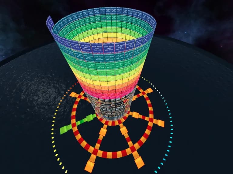 Screenshot of Album3D Cylinder View - Outside